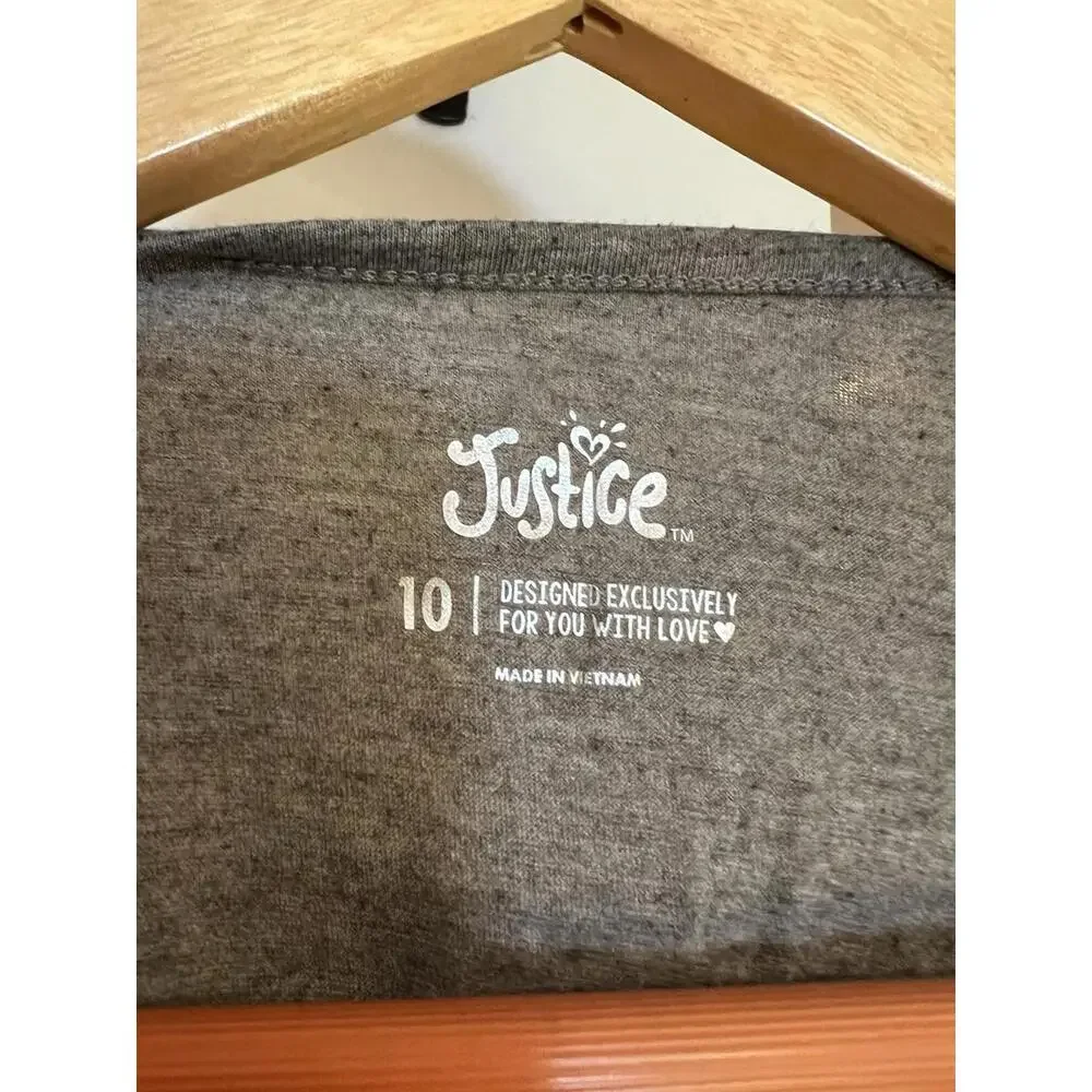 Justice Graphic Print Tie Front Tank Top 